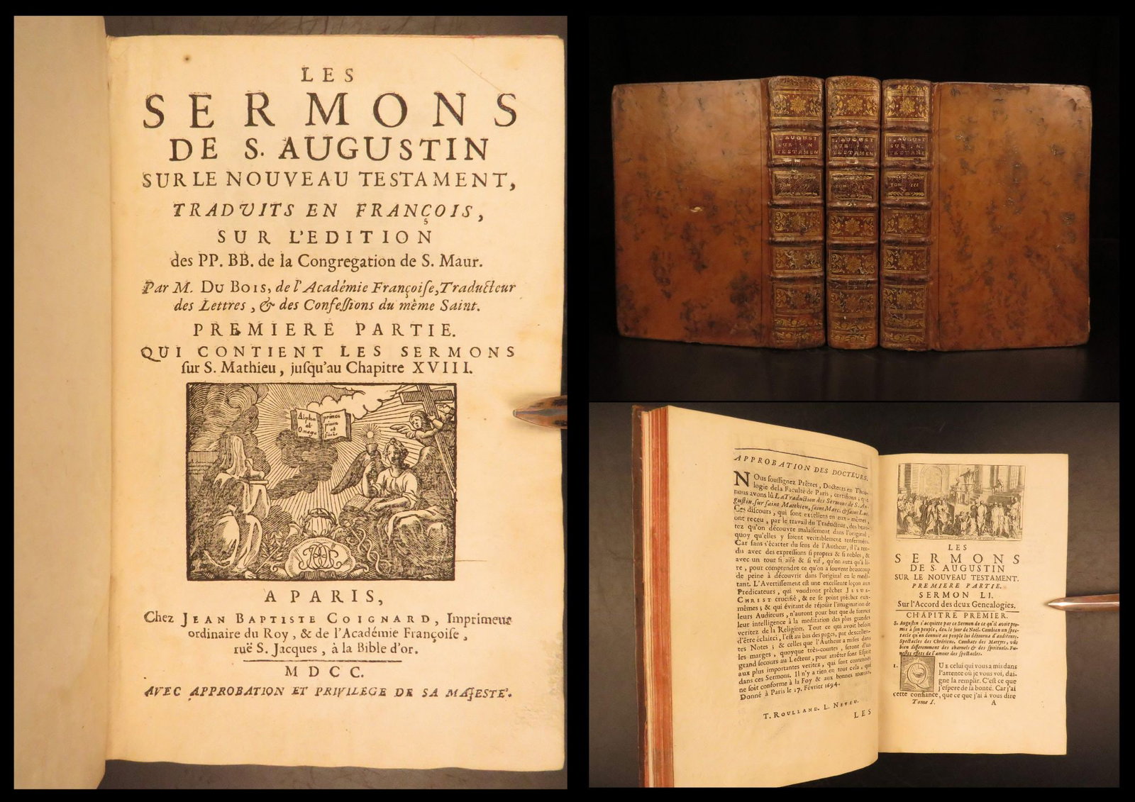 1700 – Sermons of Saint Augustine | Sermons on New Testament Gospels, 3v Set (1 of 10)