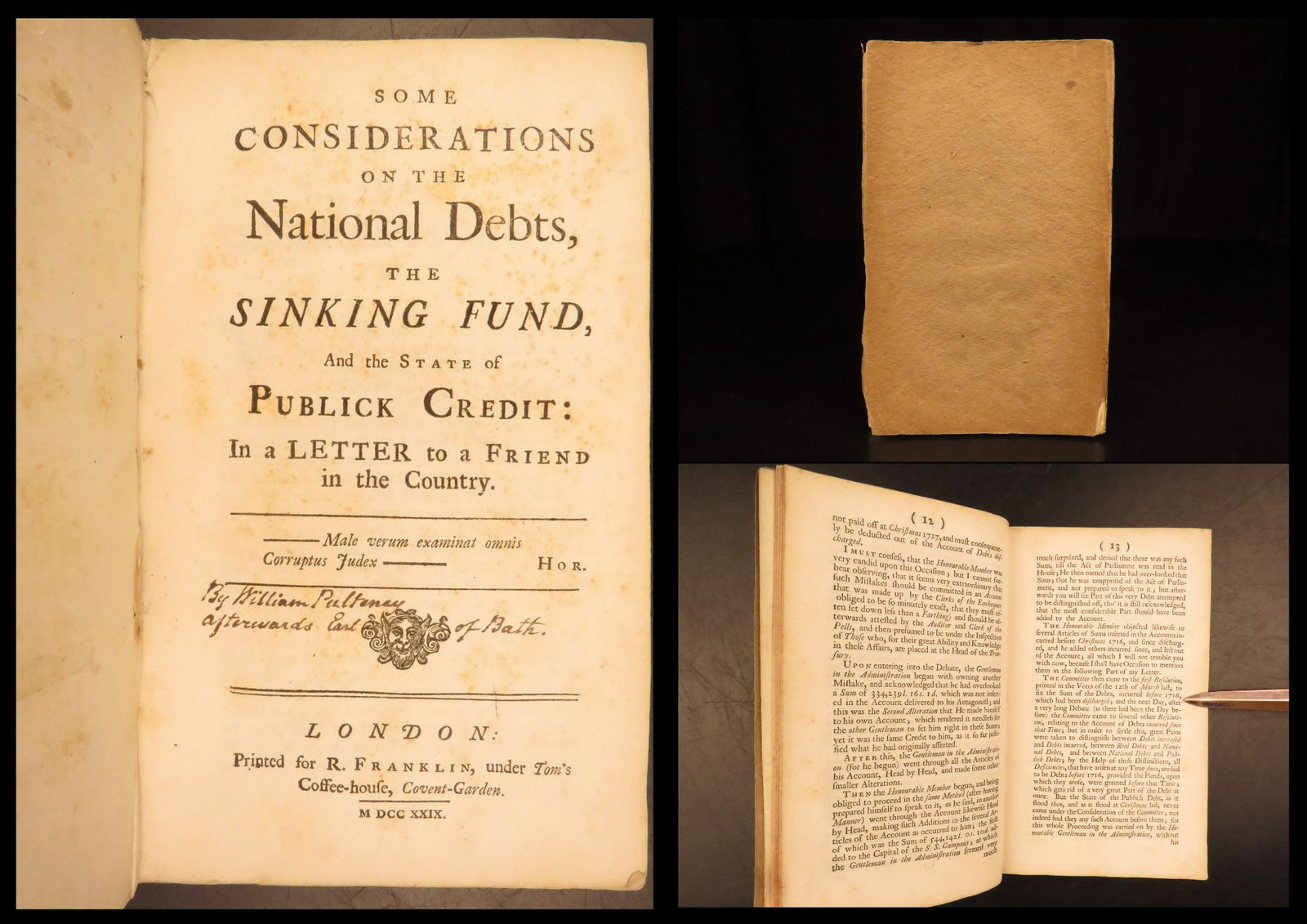 1729 – National Debts in Britain – Pulteney | Government Debt, Taxation Pamphleteng (1 of 10)