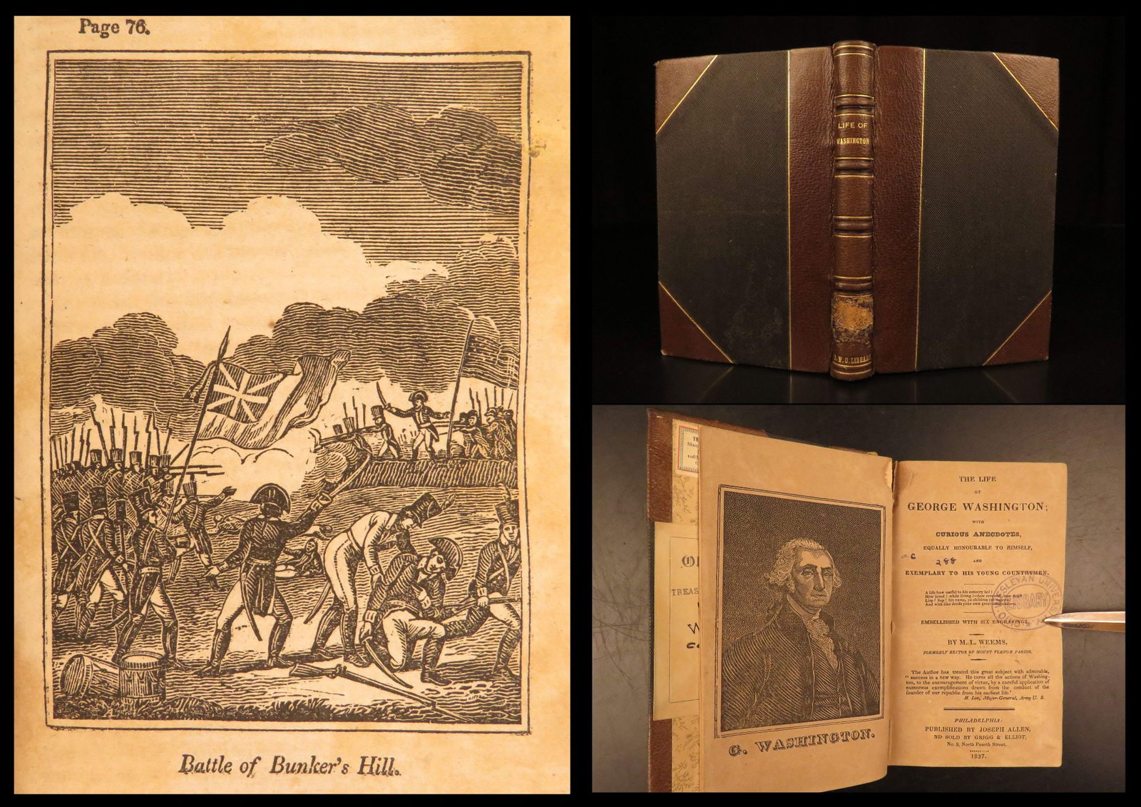 1837 – Life of George Washington – Weems | Famous Biography, Americana (1 of 10)