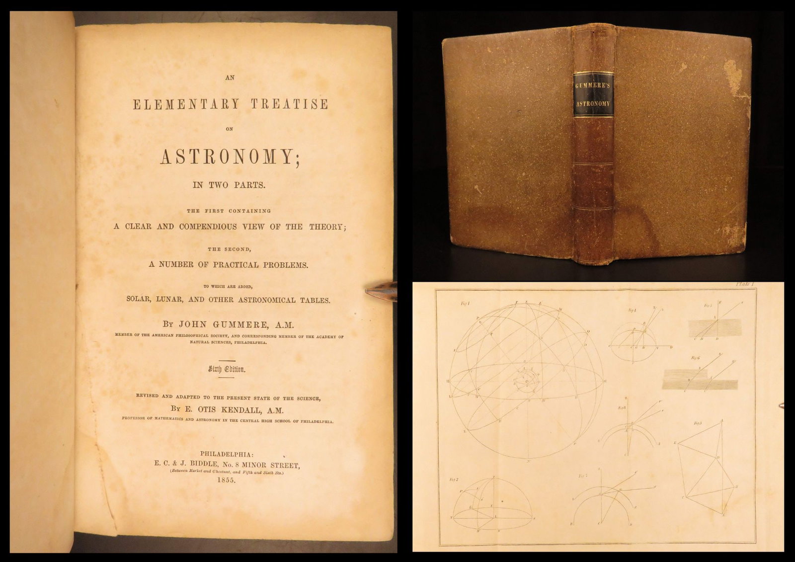 1855 – Astronomy – John Gummere | Illustrated Science & Lunar/Solar Tables (1 of 10)