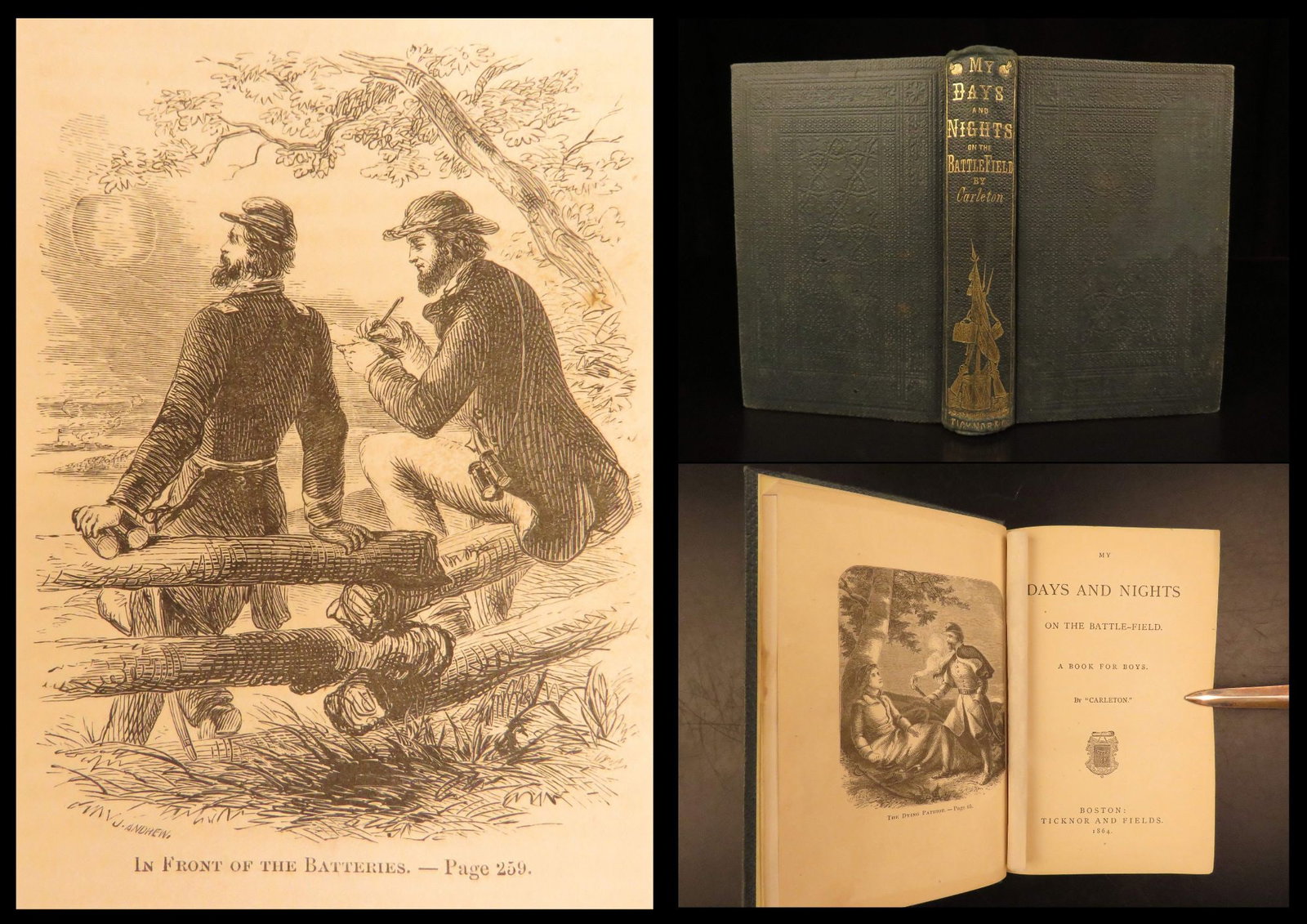 1864 – Days & Nights on Civil War Battlefield | Battle of Bull Run, New Madrid: My Days and Nights on the Battle-Field by Charles Carleton Coffin is a historical account chronicling the authors experiences and observations during the American Civil War. Coffin reflects upon the e