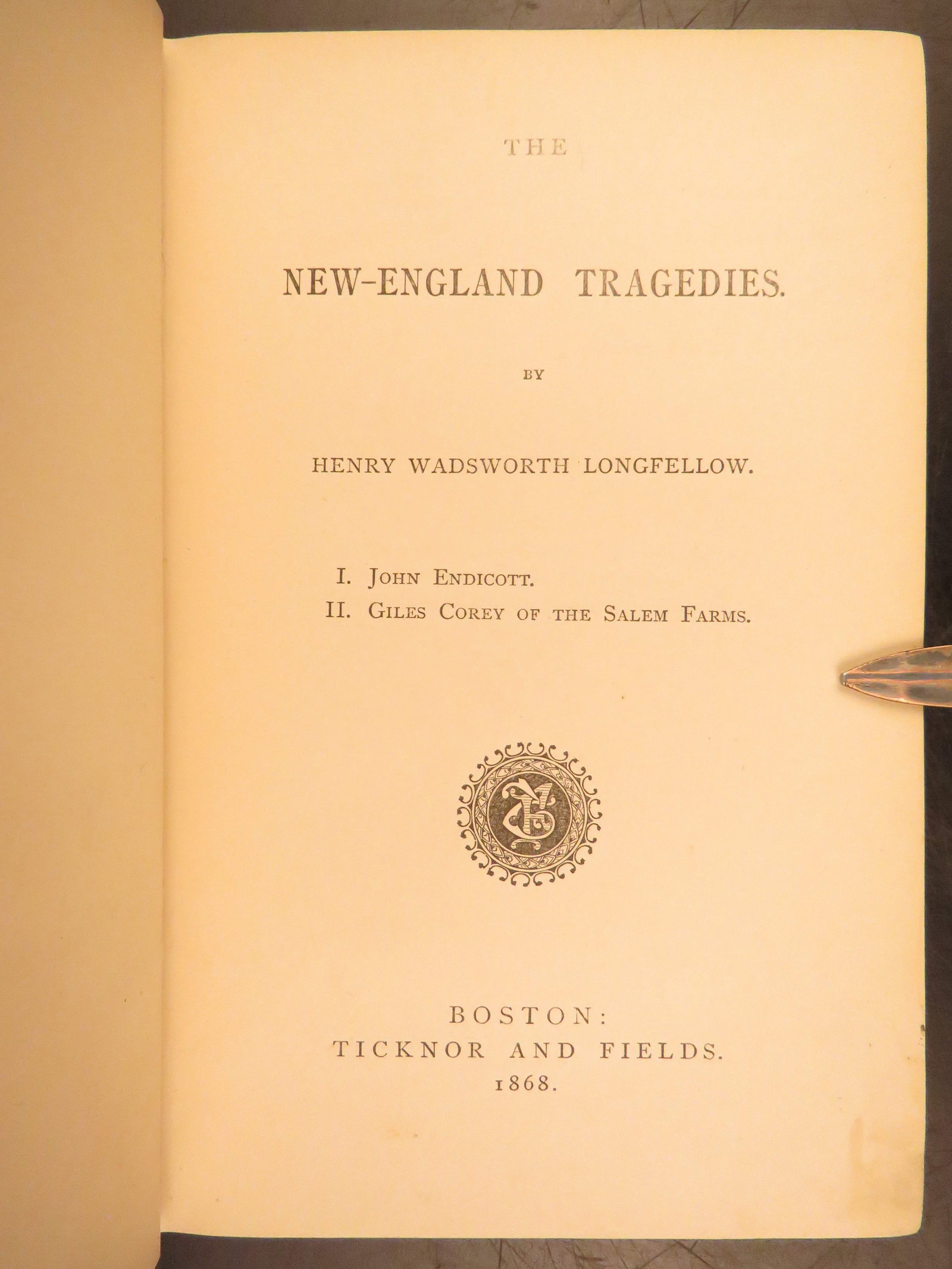 1868 – New England Tragedies – Longfellow | First Edition, Salem Witch Trials - 4