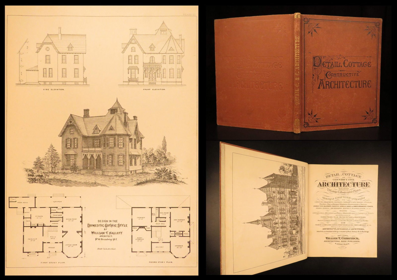1886 – Cottage Architecture & Construction – Bicknell | Illustrated Plans: Detail, cottage and constructive architecture is a fascinating 19th-century architectural survey and pattern book written specifically for architects, builders, and carpenters. Published in 1886, this