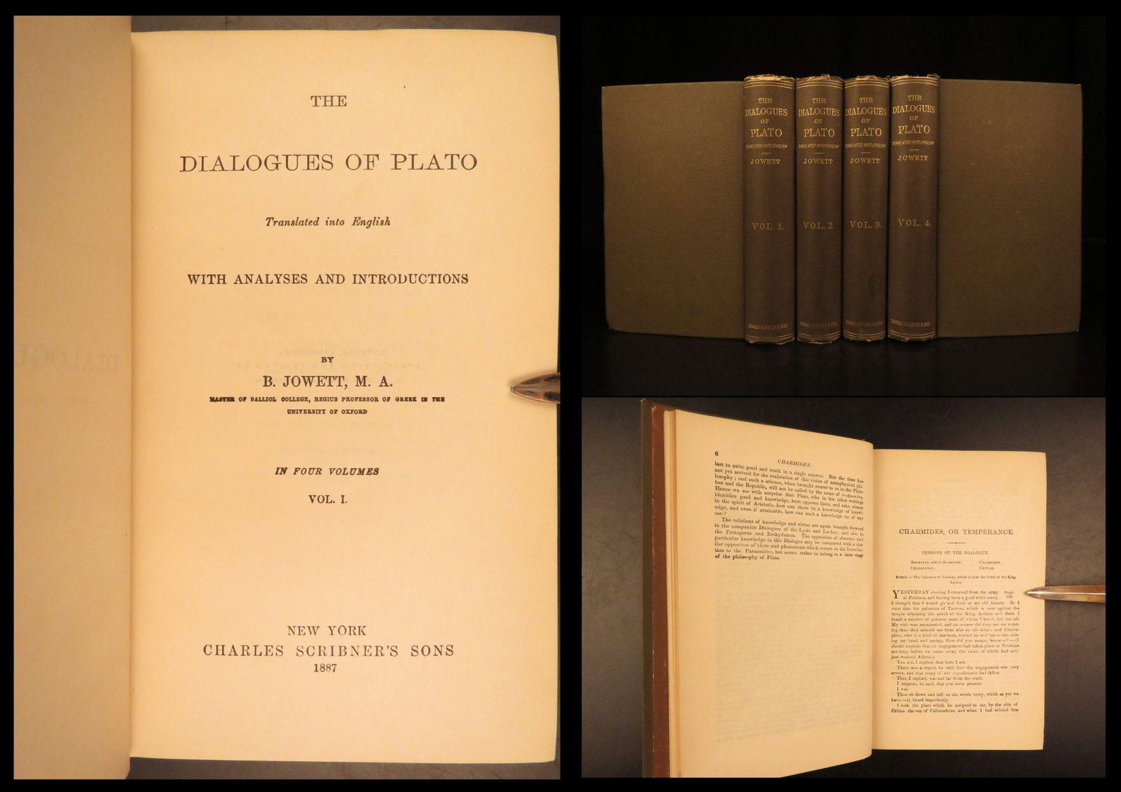 1887 – Plato’s Dialogues – Jowett | Famous Greek Philosophy Treatises (1 of 10)