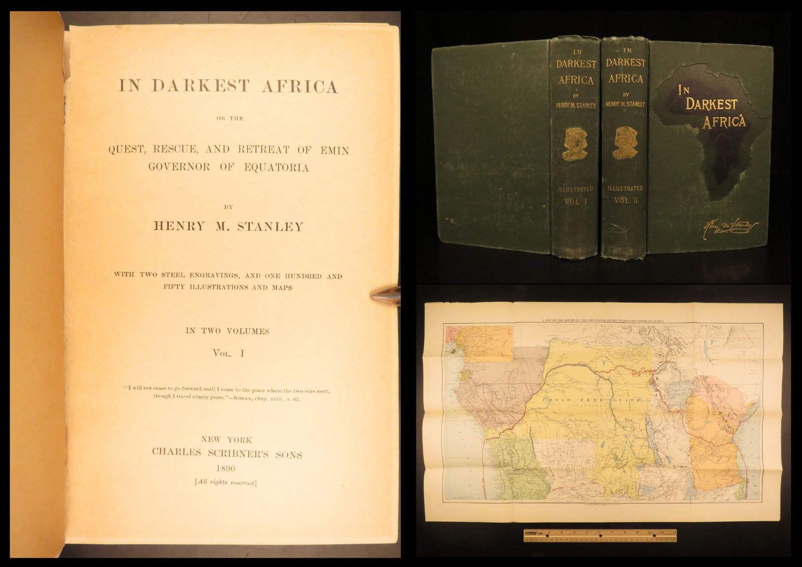 1890 – In Darkest Africa – Stanley | First Edition Africa Exploration, 2 Volumes (1 of 10)