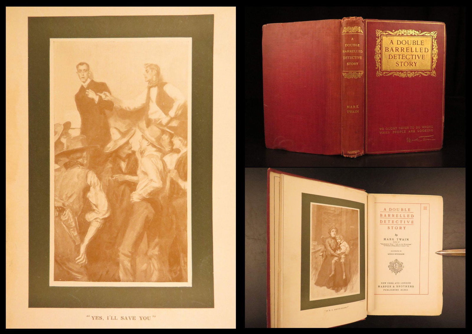 1902 - A Double Barrelled Detective Story – Twain | First Edition Detective Parody (1 of 10)