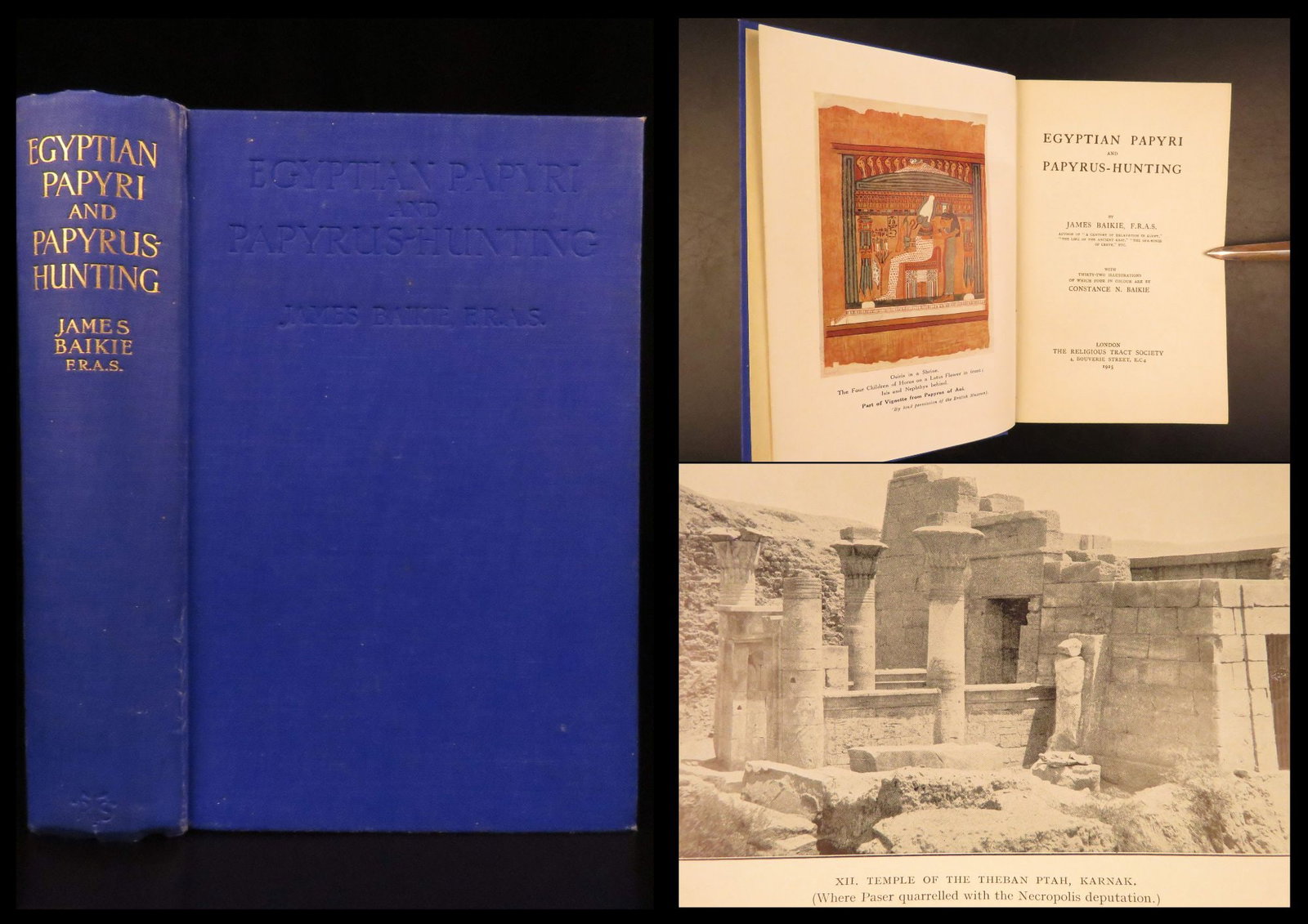 1925 – Ancient Egyptian Papyrus, Baikie | Illustrated Egyptology, Hieroglyphics (1 of 10)