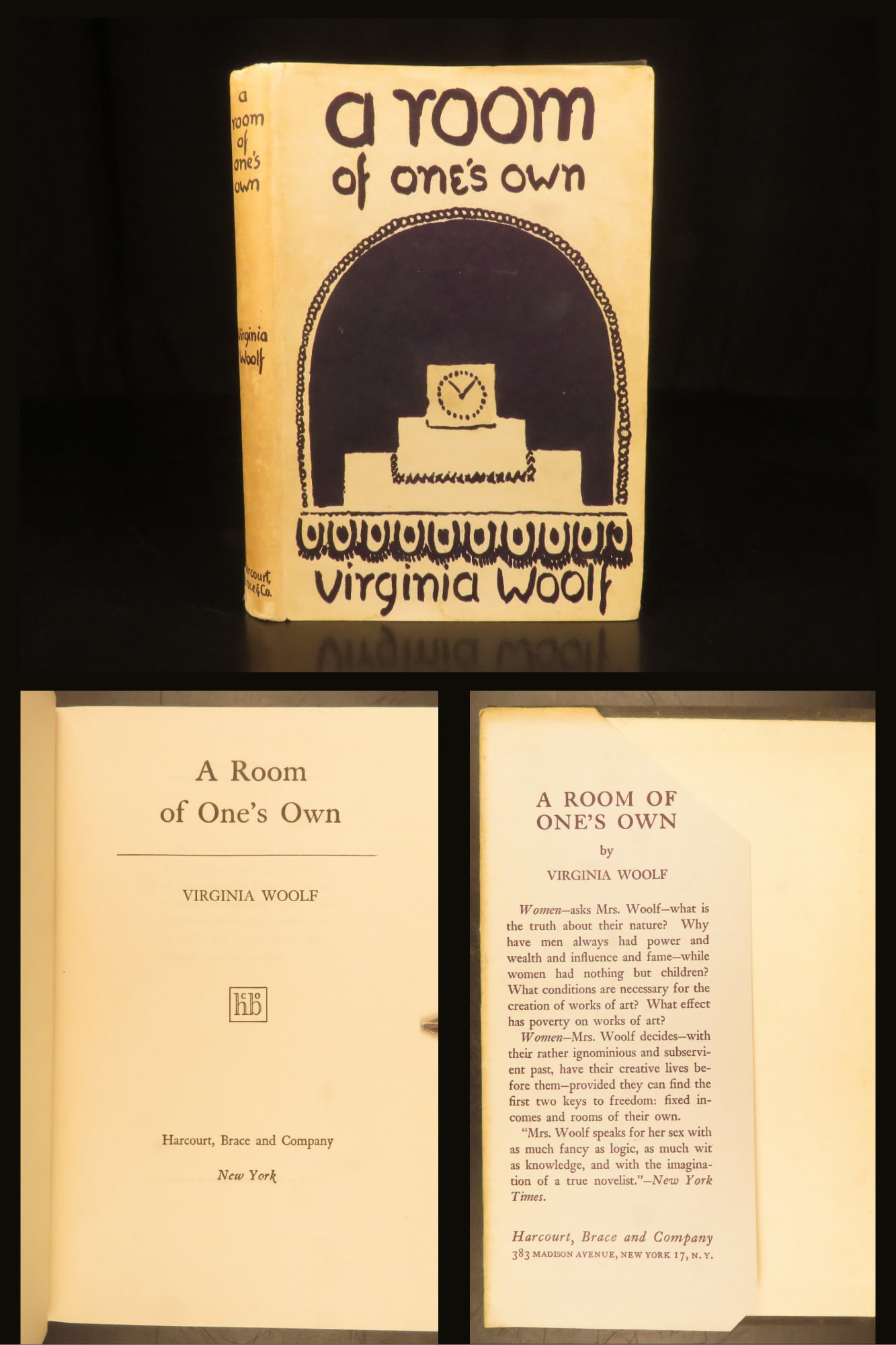 A Room of One’s Own | Virginia Woolf, 1929 – First Edition | Early Feminism: A Room of Ones Own by Virginia Woolf, first published in 1929, is one of the foundational works of 20th-century feminism. Written following Woolfs lectures at womens colleges in Cambridge, this work h