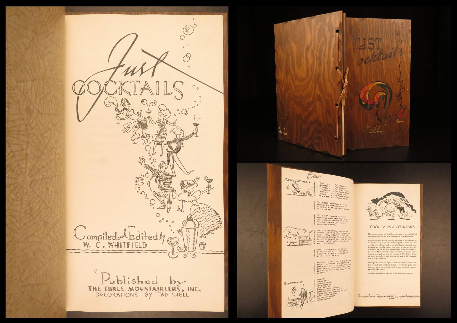 1939 – Just Cocktails – Whitfield | Wood-Plank Binding, Post-Prohibition Alcohol (1 of 10)