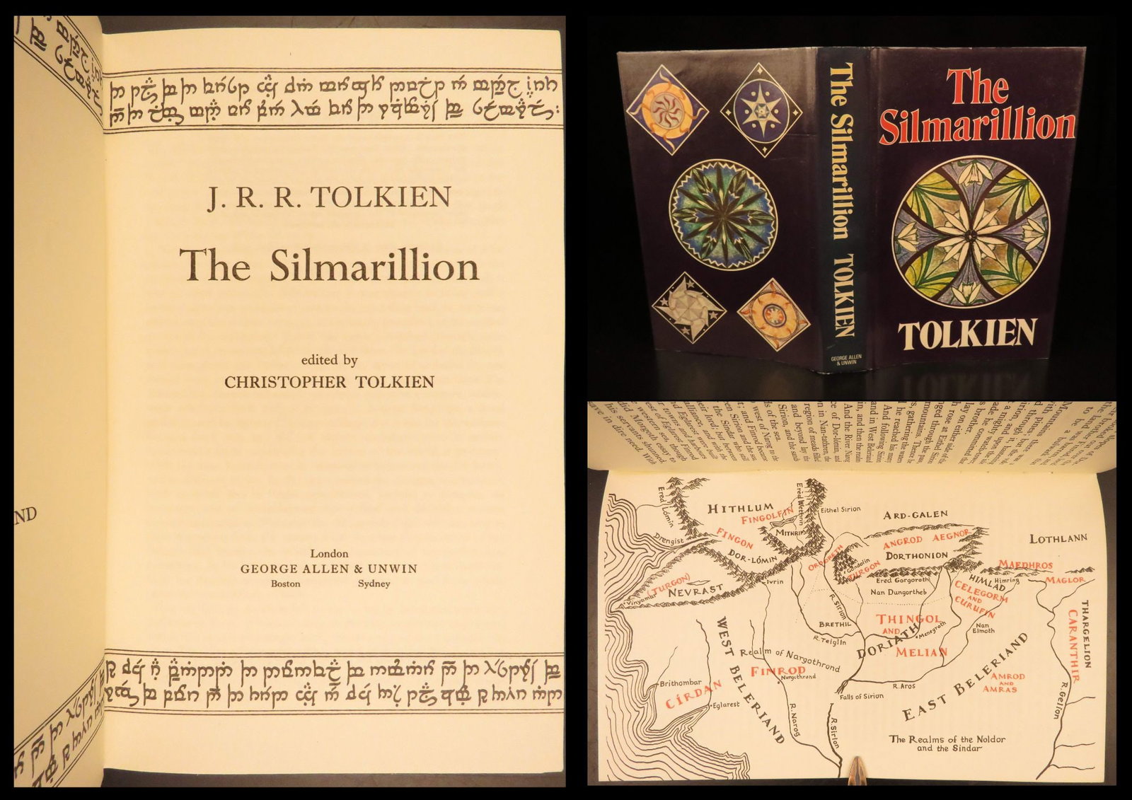 1977 JRR Tolkien 1st1st Silmarillion Lord of the Rings Middle Earth, MAP & DJ: 1977 JRR Tolkien 1st1st Silmarillion Lord of the Rings Middle Earth, MAP & DJ "All have their worth and each contributes to the worth of others.” J.R.R. Tolkien, The Silmarillion Perhaps the bes