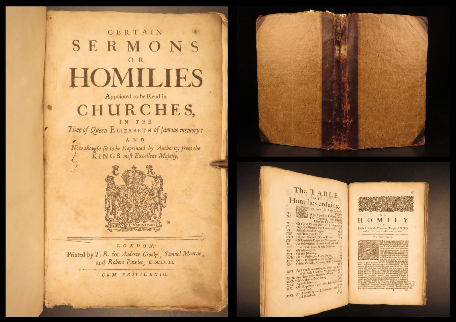 1673 – Sermons & Homilies – Church of England | Black Letter English, Folio: Certain Sermons or Homilies is a collection of 17th-century sermons preached on various topics. These sermons, intended to be given in the Church of England, were published in London by Mearn and Pawl