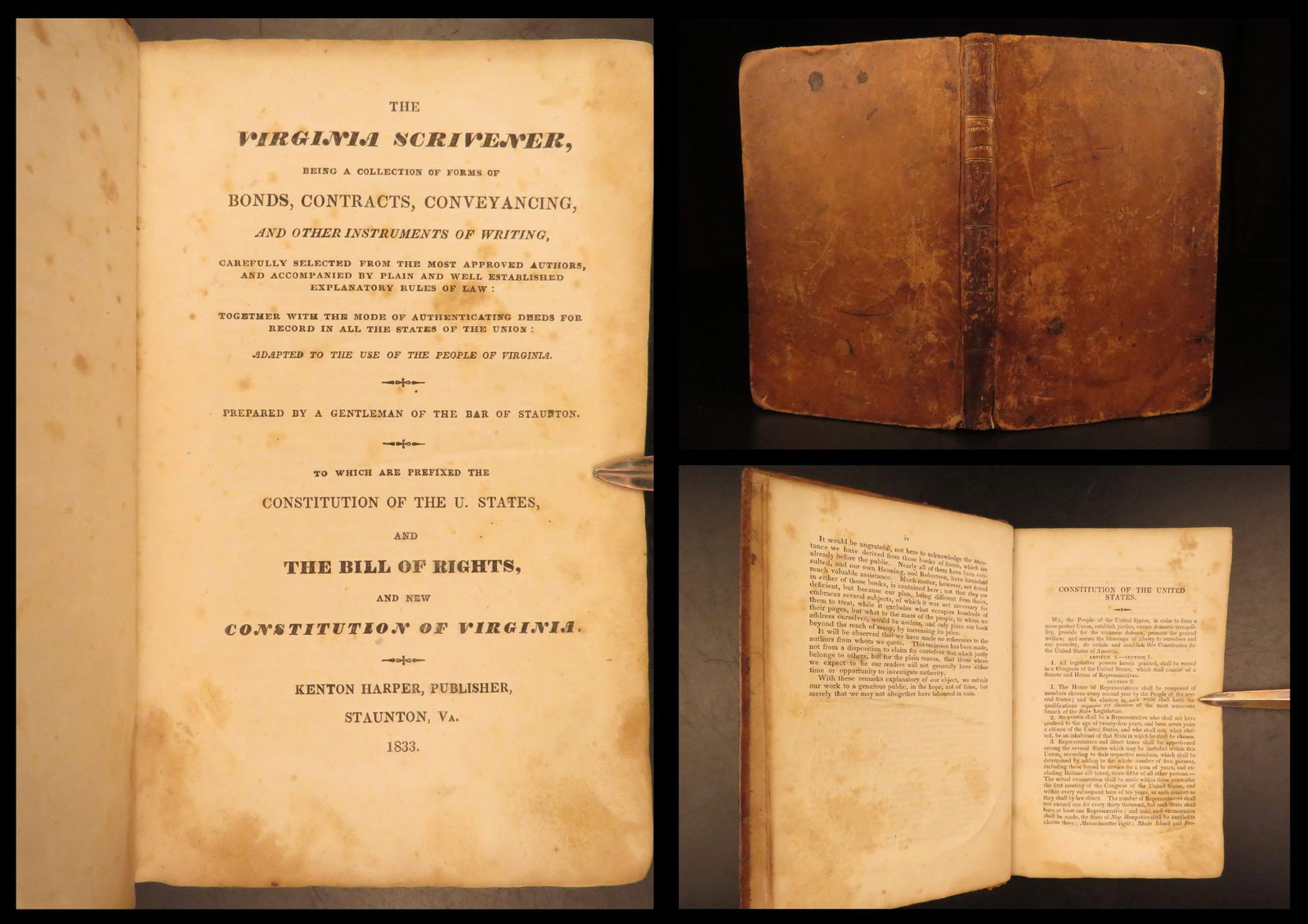 1833 – Early American Documents | Constitution, Bill of Rights, Amendments (1 of 10)