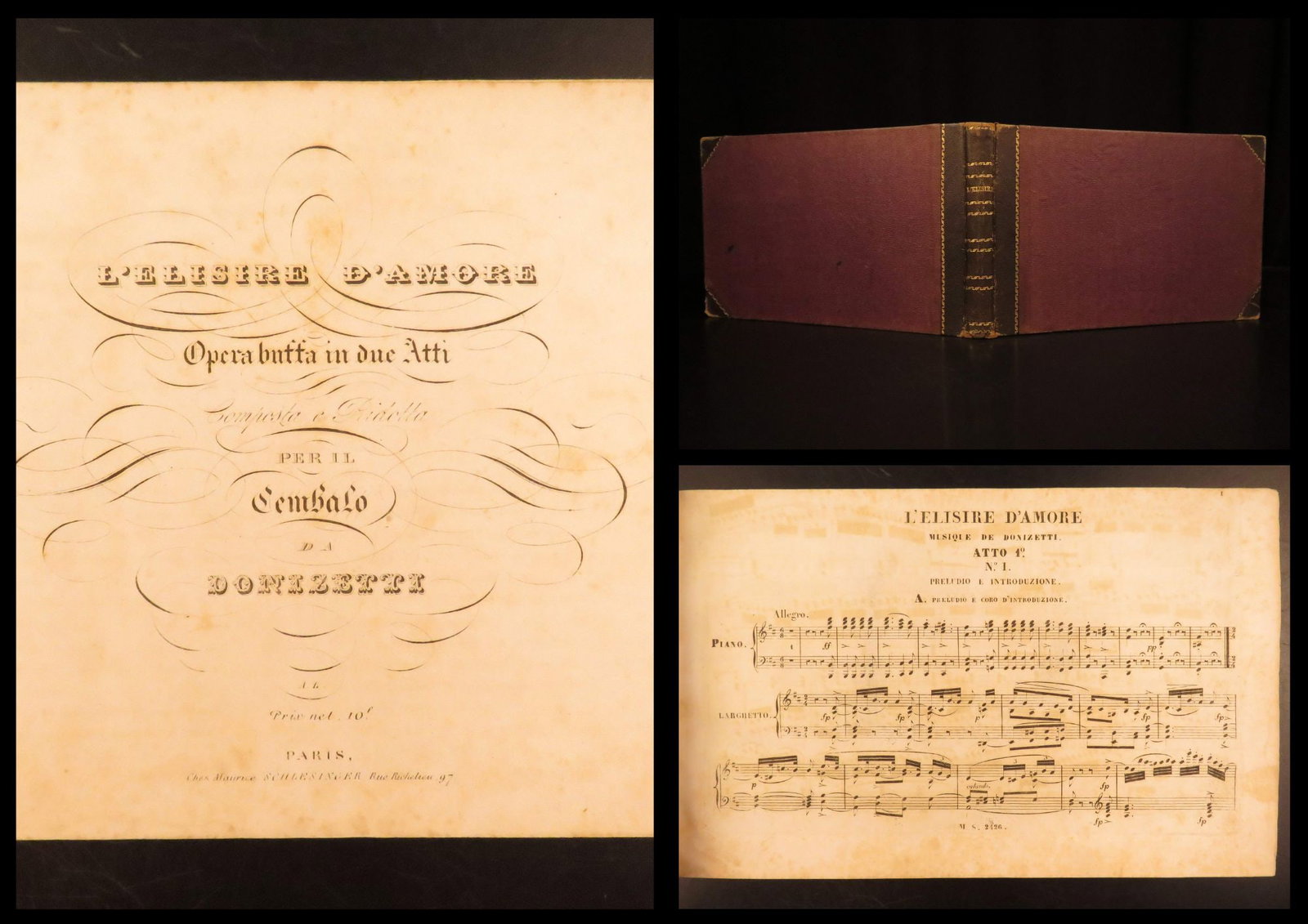 1836 – Elixir of Love – Donizetti | Choral & Piano Score, Famous French Opera (1 of 10)