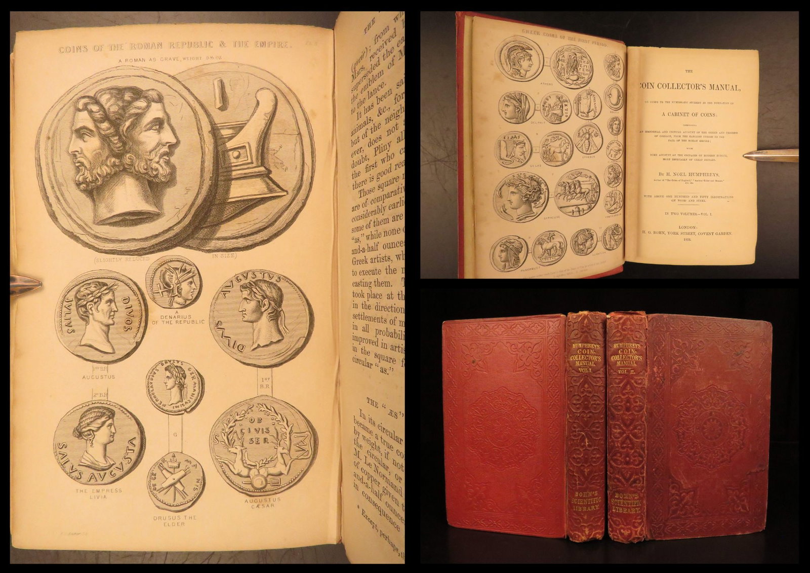 1853 – Coin Collector’s Manual – Humphreys | Illustrated Numismatics, 2v Set: Noel Humphreys The coin collectors manual is a rare 19th-century numismatics survey, known as one of the best works of its kind. Published in 1853, this work covers the history of coinage from the anc