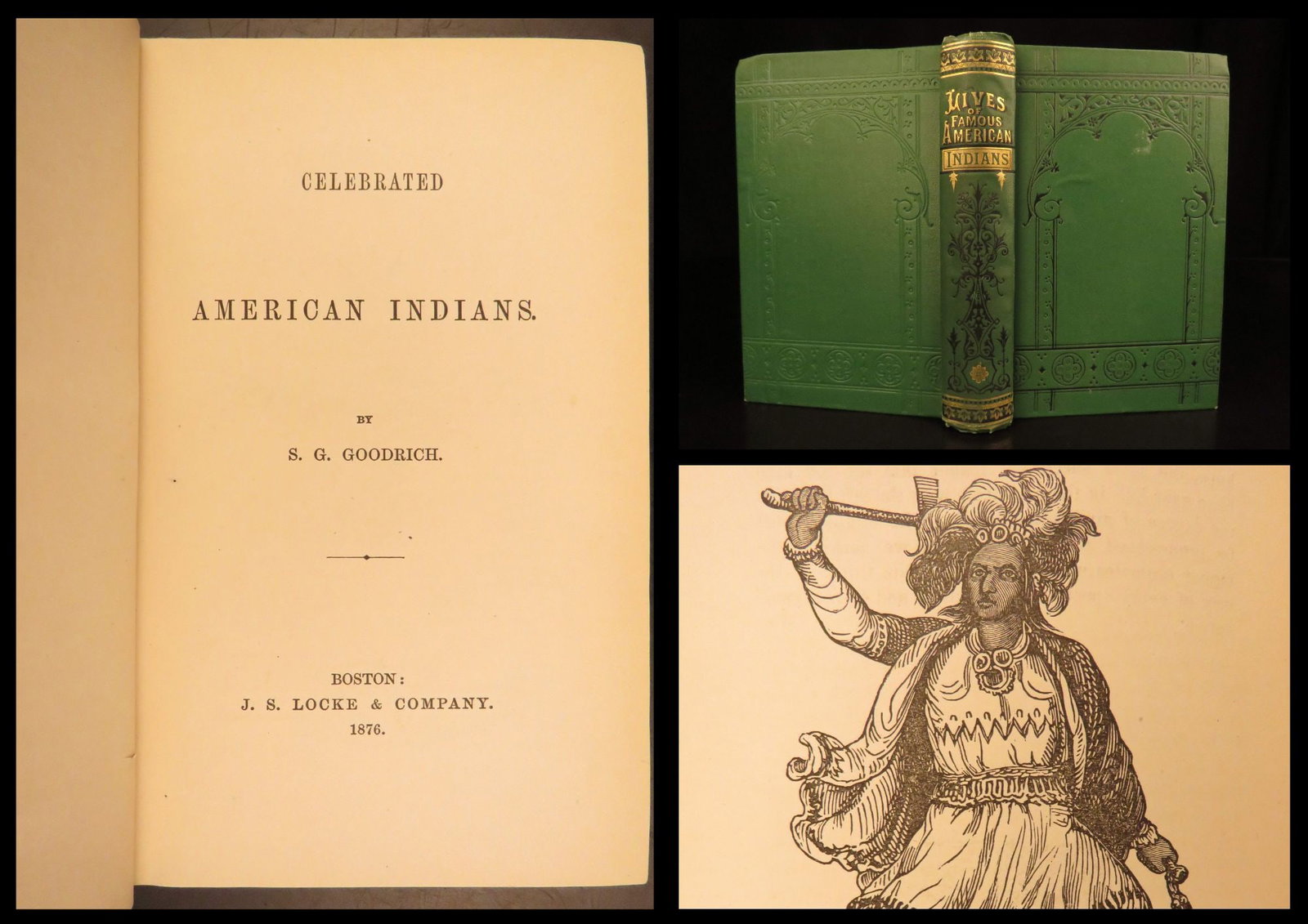 1864 – American Indians – Goodrich | Montezuma, Pocahontas, Tecumseh – Illustrated (1 of 10)