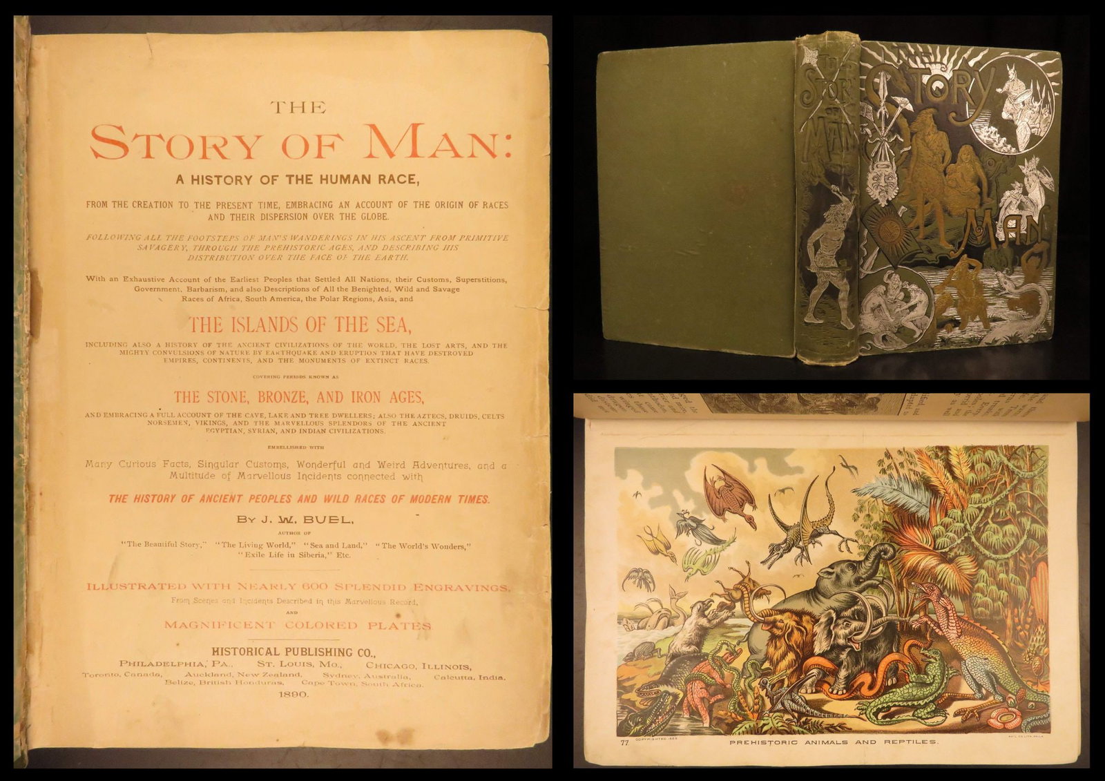 1890 1st Story of Man by Buel | Study on Ancient Egypt China & Native Americans (1 of 10)