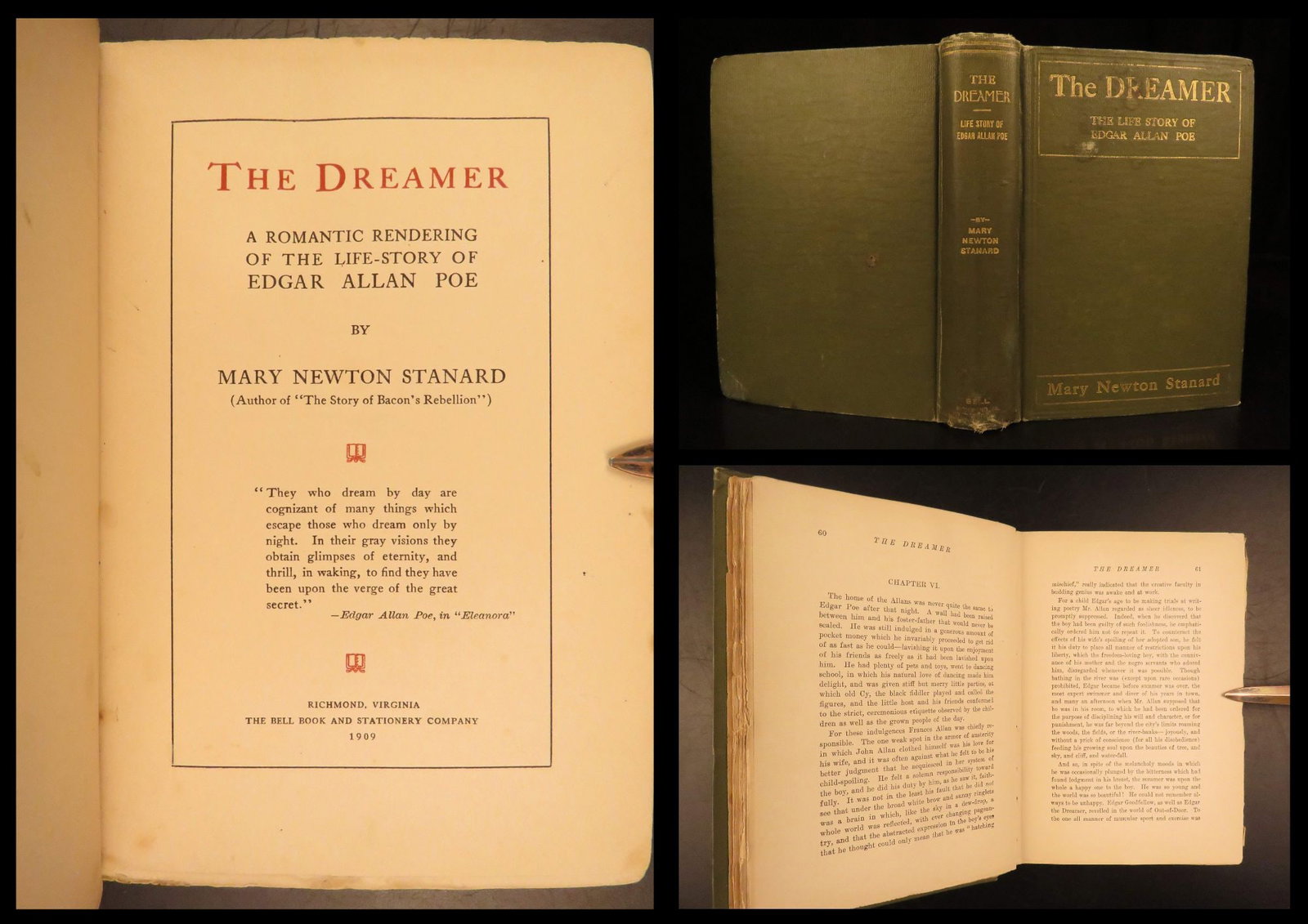 1909 – The Dreamer by Mary Stanard | Edgar Allan Poe Novel (1 of 10)