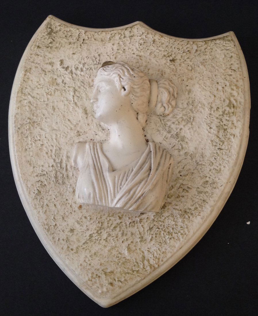 ROBUST CERAMIC LADY FACE WEARING TIARA PLAQUE (1 of 3)