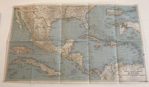 Mexico C. America, W. Indies Map 1939 (1 of 7)