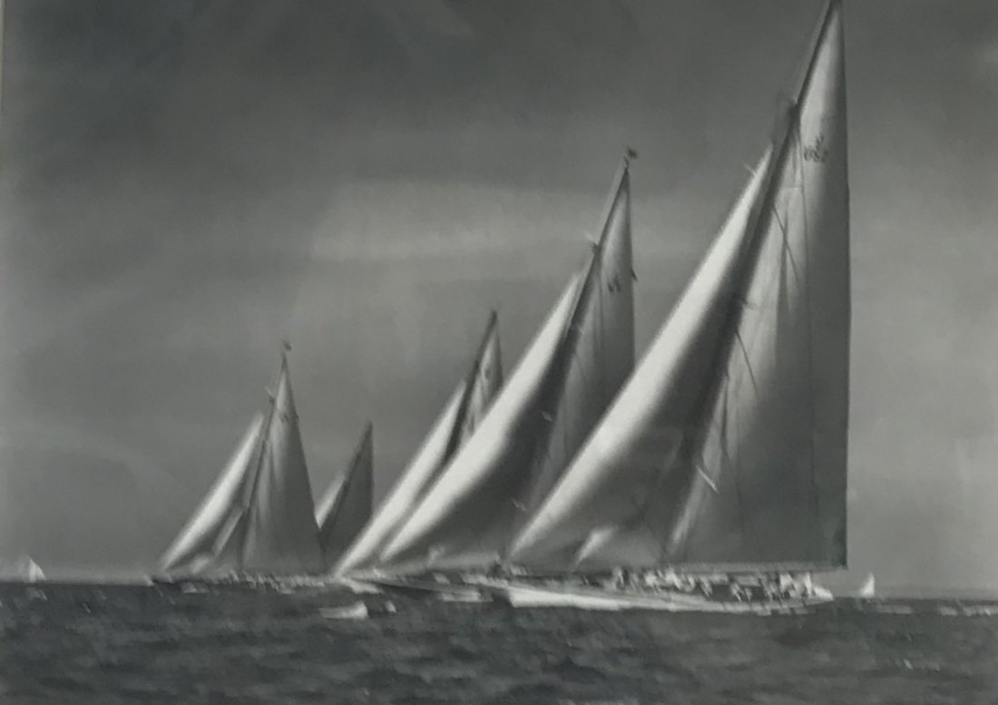 Stanley Rosenfeld Americas Cup Boat Photograph 20 x 16: Stanley Rosenfeld Americas Cup Regatta nautical sail boat photograph. Medium: Photograph on glossy paper. Measurement approximate: 20 x 16 Frame/ 12 x 9.5 Image ( Inches) . Shipping cost: $ 30.00 excl