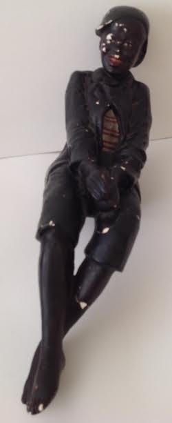 ANTIQUE FOLK ART BOY FIGURINE/  CERAMIC 17 H (1 of 6)