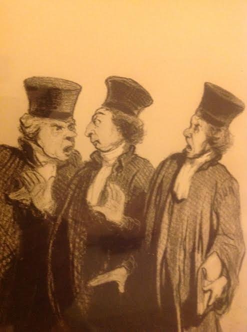 HONORE DAUMIER PRINT SIGNED 10 x 7 (1 of 5)
