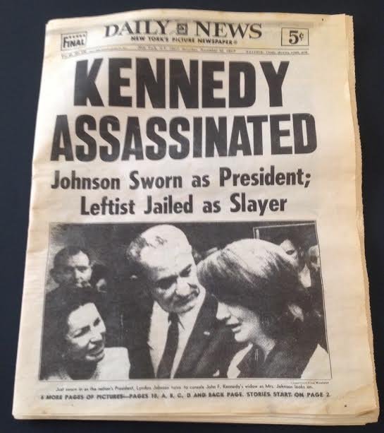 KENNEDY ASSASSINATION NEWSPAPER DAILY NEWS 1963 (1 of 6)