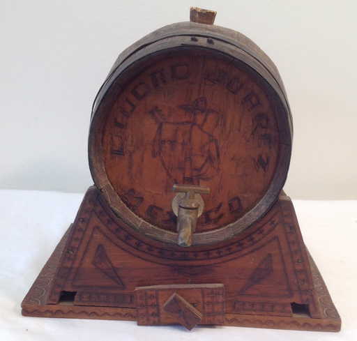 antique liquid juarez mexican liquor barrel