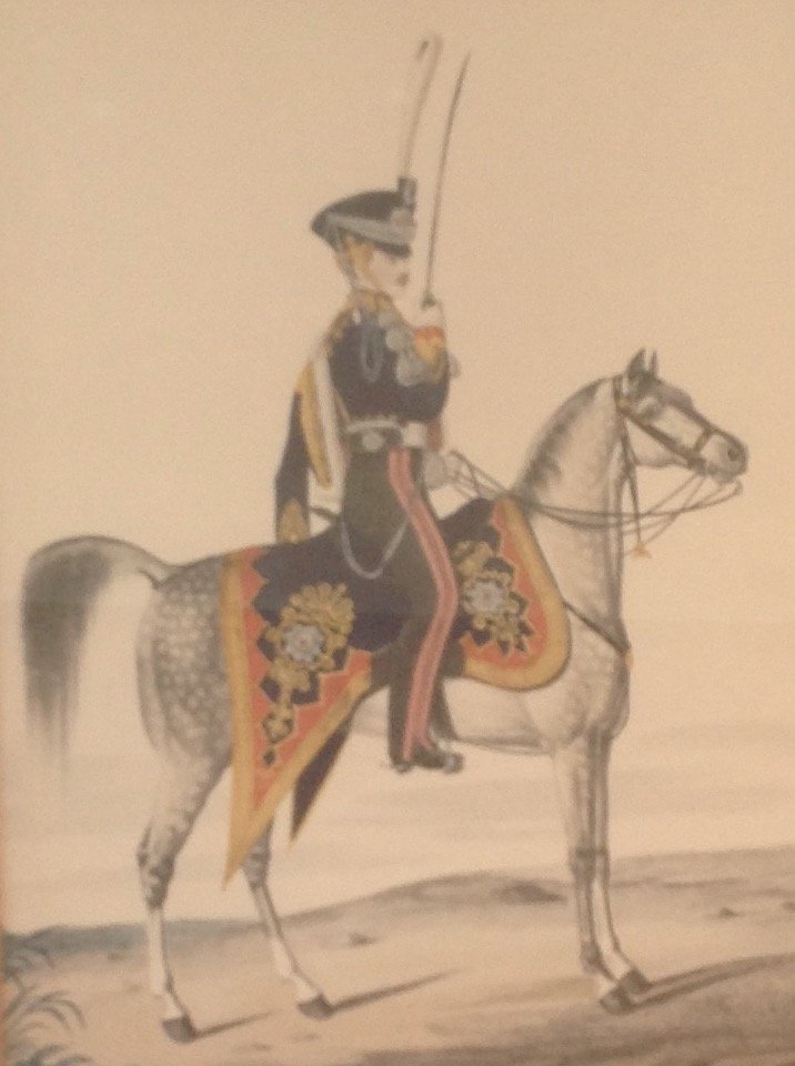 Framed Military Calvery Soldier Lithograph 19 x 16: Description: Framed Military Calvery Soldier in full dress/sword lithograph. Measurement approximate: 19 x 16. Shipping cost: $30 excluding Hawaii, Alaska and California