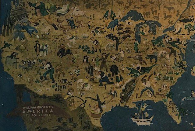 Antique William Gropper S America Folklore Map 1940s 61770748 1 X 