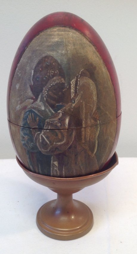 Russian Orthodox Painted Egg  & base (1 of 4)
