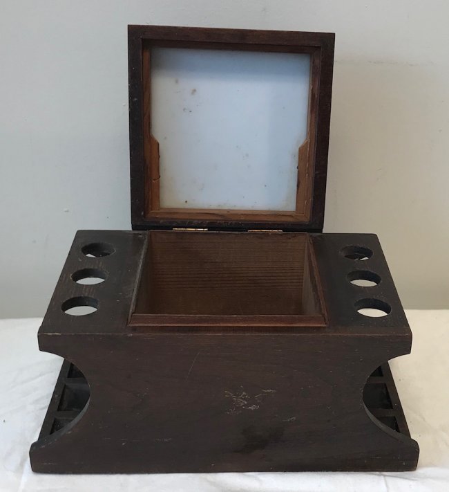 Vintage Smoking Pipe Box with Pipe Rack (1 of 5)