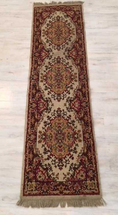 Persian Runner Rug: Description: Persian Runner Rug. Measurement approximate: 87 H X 24 W (Inches) . Material: Wool. Shipping Cost: $70 Excluding California, Alaska & Hawaii. This Item has a reserve price.