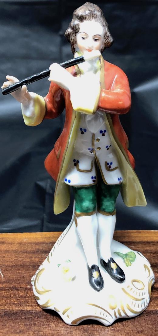 Dresden Style German Male Figurine Playing Flute (1 of 4)