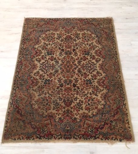Persian Wool Rug: Description: Persian wool rug. Material: wool. Measurement: approximate 71" H X 53" W (Inches). Shipping cost: $70, excluding California, Alaska & Hawaii.