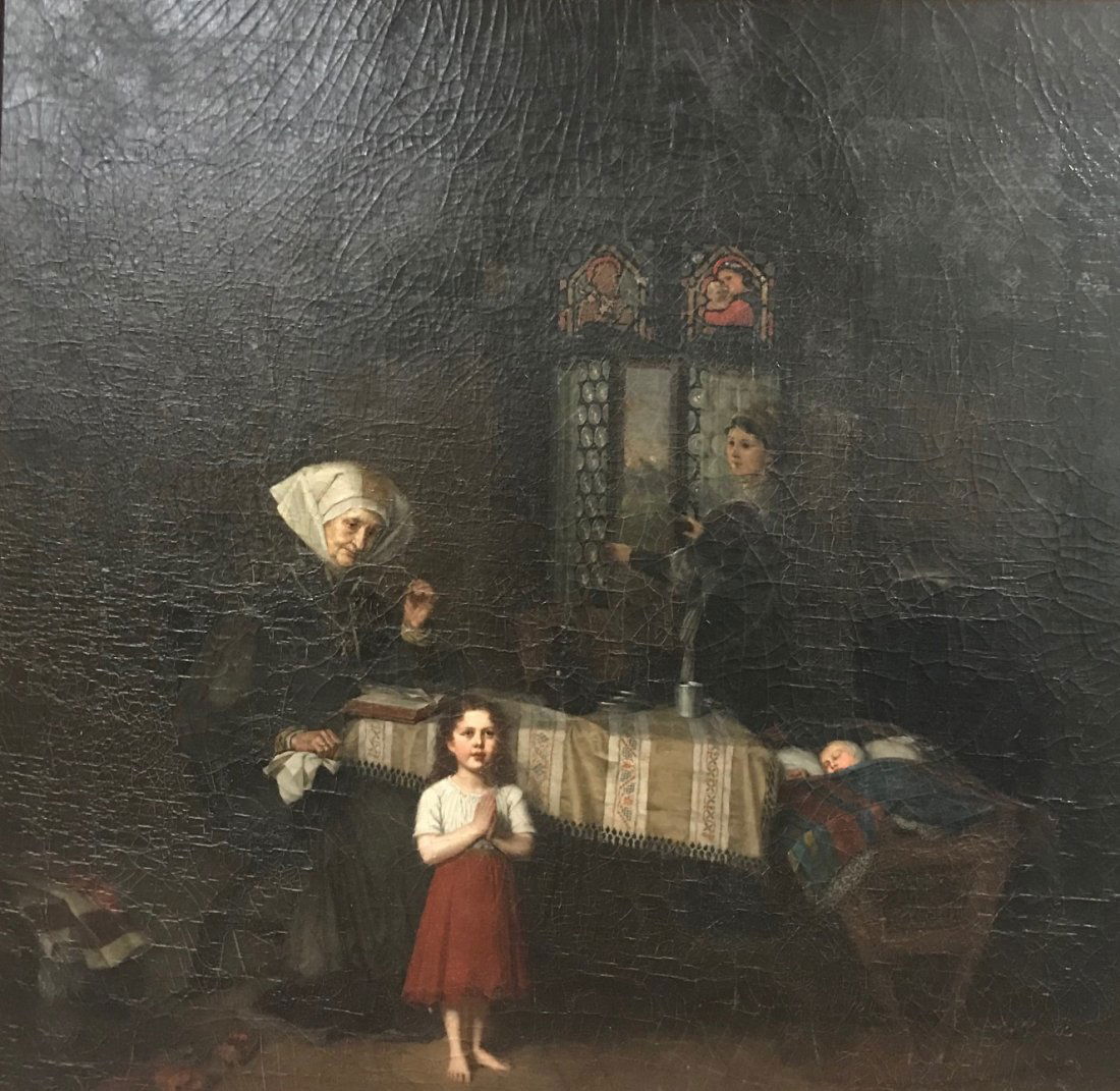 Rosa Hohenberg 19th Century Oil Painting 46 x 44 (1 of 8)