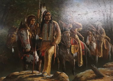K Montiel Native American Warriors Oil On Canvas Apr 21 2019