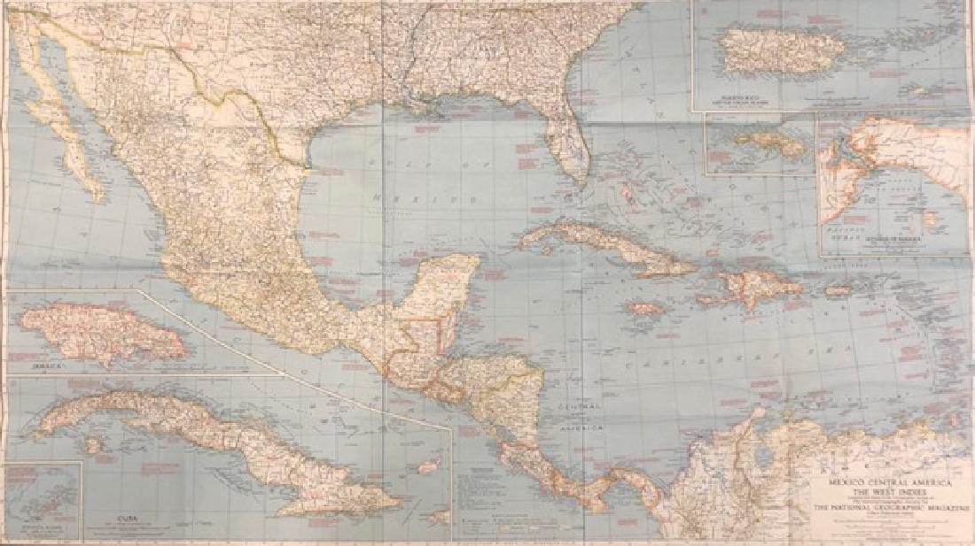 Vintage National Geographic Magazine's Map of Mexico, (1 of 7)