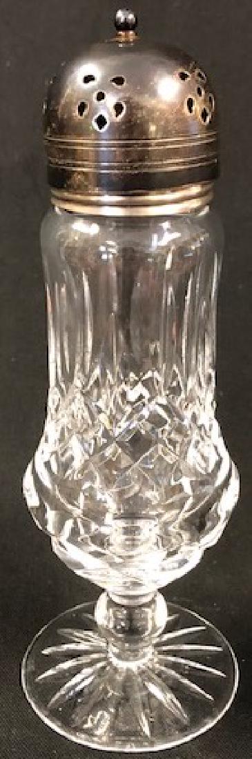 Signed Waterford Crystal Sugar Shaker w/Silver Plate (1 of 5)