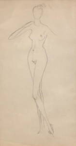 E.E. Cummings Nude Female Pencil Sketch
