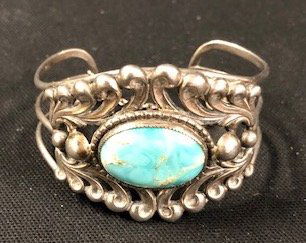 Turquoise & Sterling Silver Cuff Bracelet (1 of 2)