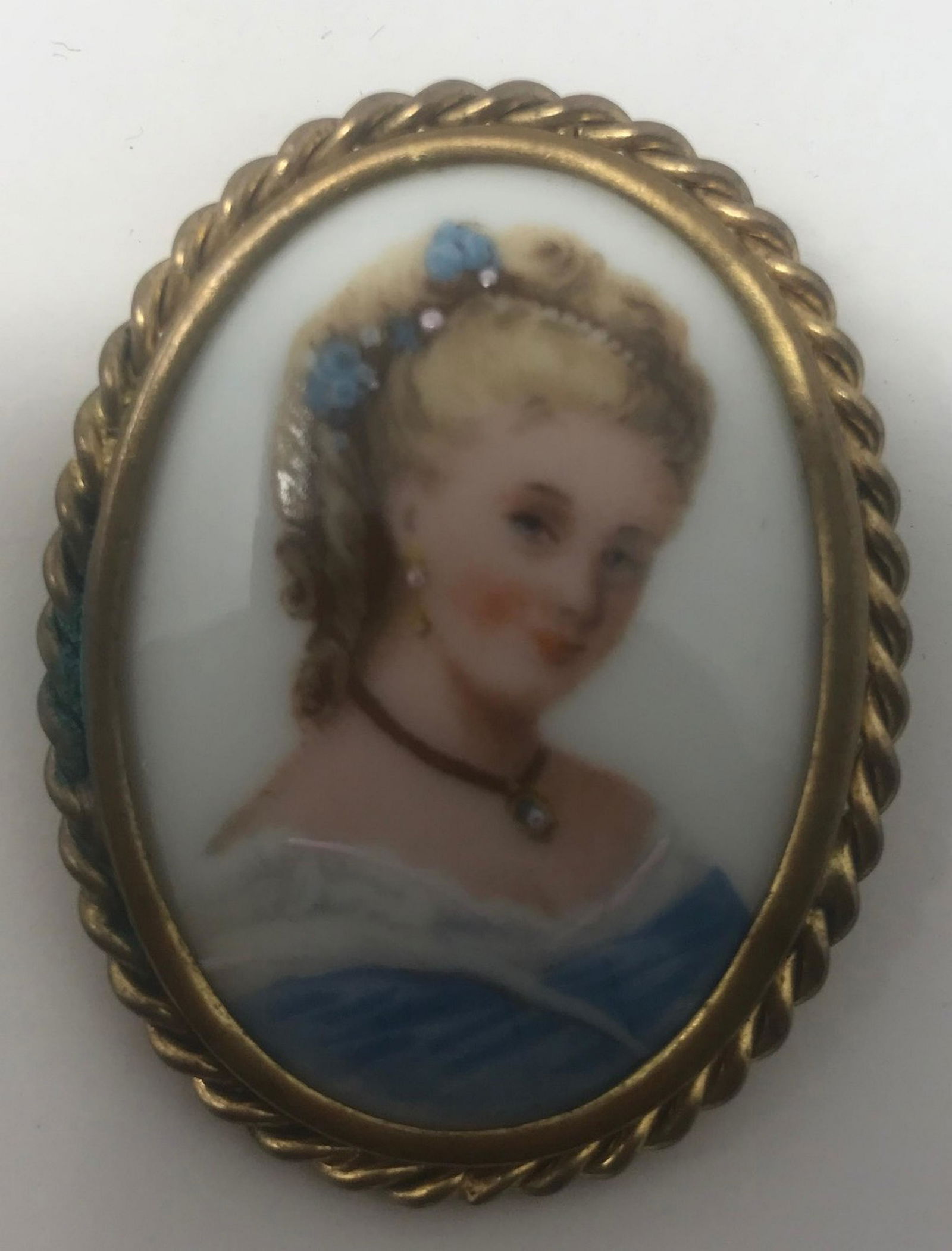 Antique Limoges Signed Porcelain Cameo Brooch (1 of 3)