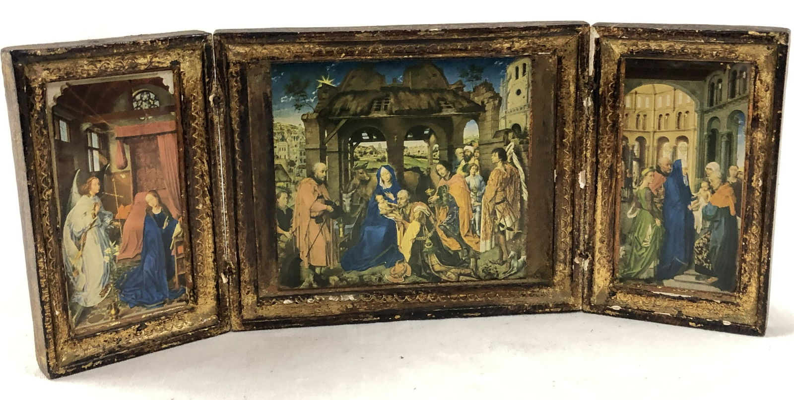 Religious 3-Fold Wood Plaque (1 of 6)