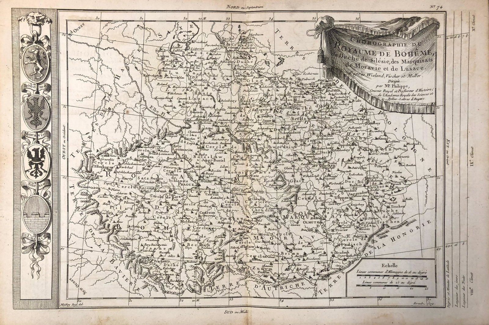 Antique Folio of Map--Royaume De Boheme (1 of 9)