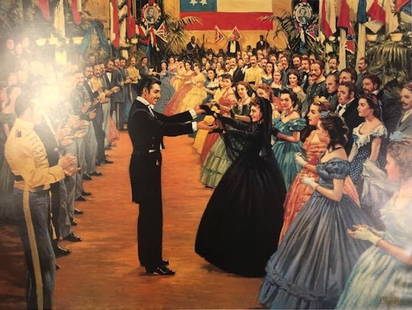 William Maughan Signed Lithograph "The Confederate: Description: William Maughan signed, limited edition lithograph, "The Confederate Ball," from the movie "Gone with the Wind." With COA, released in 1995; printed on fine quality, acid free art stock.