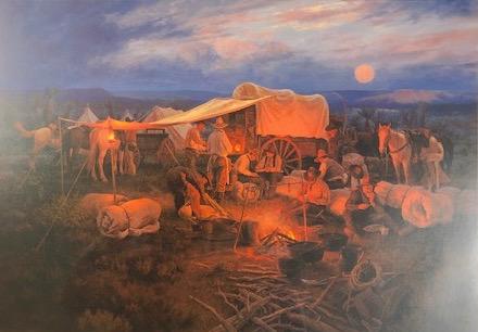 K. Hollebeke, "Home on the Range" Limited Edition,: Description: "Home on the Range," limited edition, signed lithograph by European born artist Karin Hollebeke. Hollebeke moved to the U.S. as a teenager and began a long-standing love affair with the