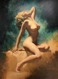 Marilyn Monroe Earl Moran Limited Edition Lithograph: Description: Marilyn Monroe Fine art limited edition lithograph by late artist Earl Moran, "Lady in the Light." Earl Steffa Moran (1893-1984), born in Belle Plaine, Iowa, was a 20th-century pin-up