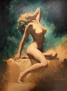 Marilyn Monroe Earl Moran Limited Edition Lithograph: Description: Marilyn Monroe Fine art limited edition lithograph by late artist Earl Moran, "Lady in the Light." Earl Steffa Moran (1893-1984), born in Belle Plaine, Iowa, was a 20th-century pin-up and