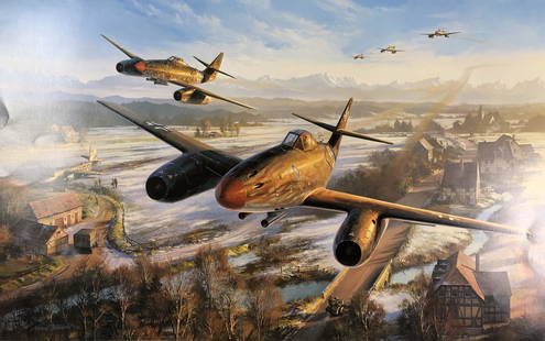 Exclusive, Hand Signed Nicolas Trudgian Lithograph: Description: Exclusive! Fine art lithograph by Nicolas Trudgian, "Return of the Hunters." Published by the Military Gallery, Bath, England, 1995, pencil signed by 4 signatures possibly attributed to