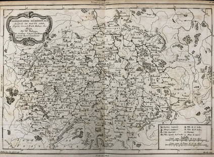 Antique Folio of Map--Chorographie Meridion ale de: Description: Very old double page folio copy of antique map-- Chorographie Meridion Ale de Cercle de Haute Saxe d'aprÃƒÂ¨s G. Walck, Hubner, etc. Directed by Philippe Pretot, of the Academie